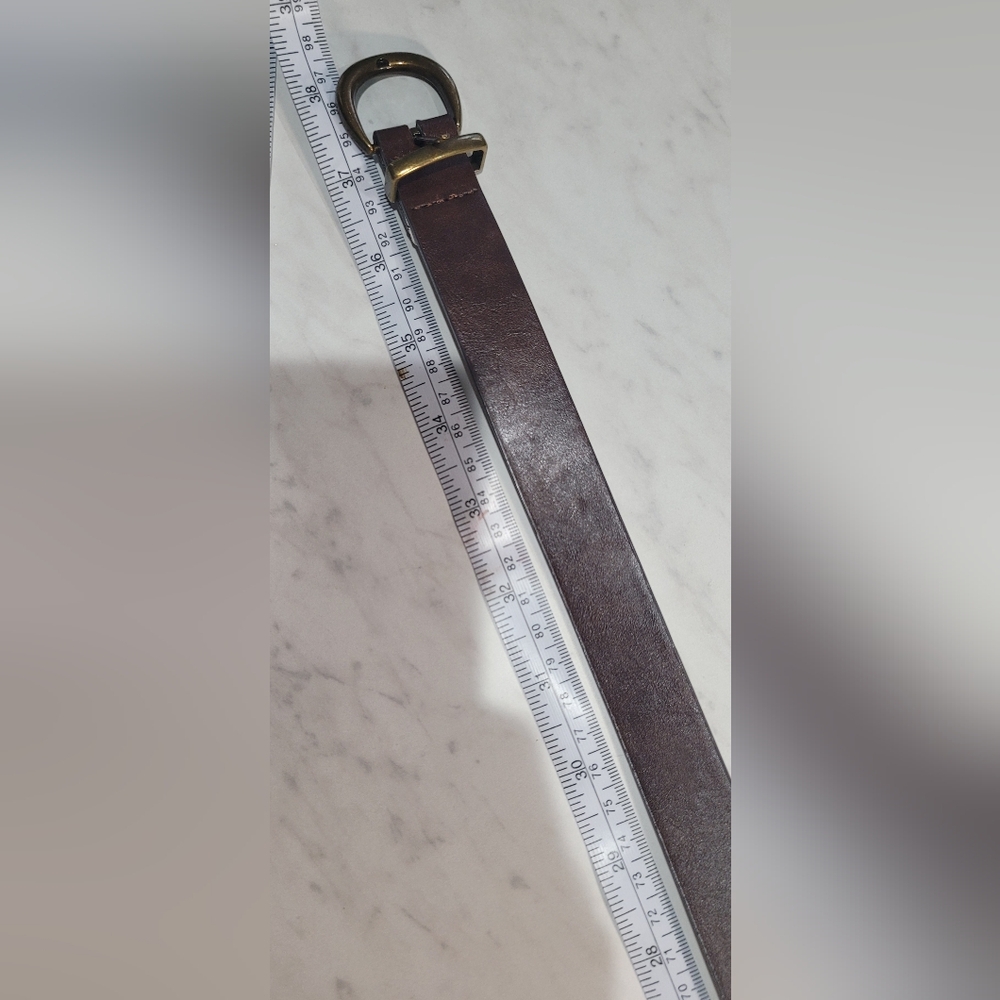 Old Navy Dark Brown Belt with Brass Buckle - Picture 3 of 5